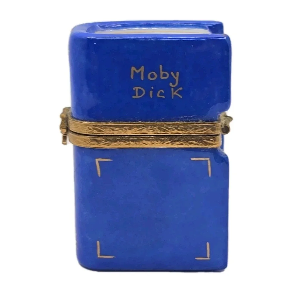 Vintage Limoges Peint Main Moby Dick Book Trinket Box